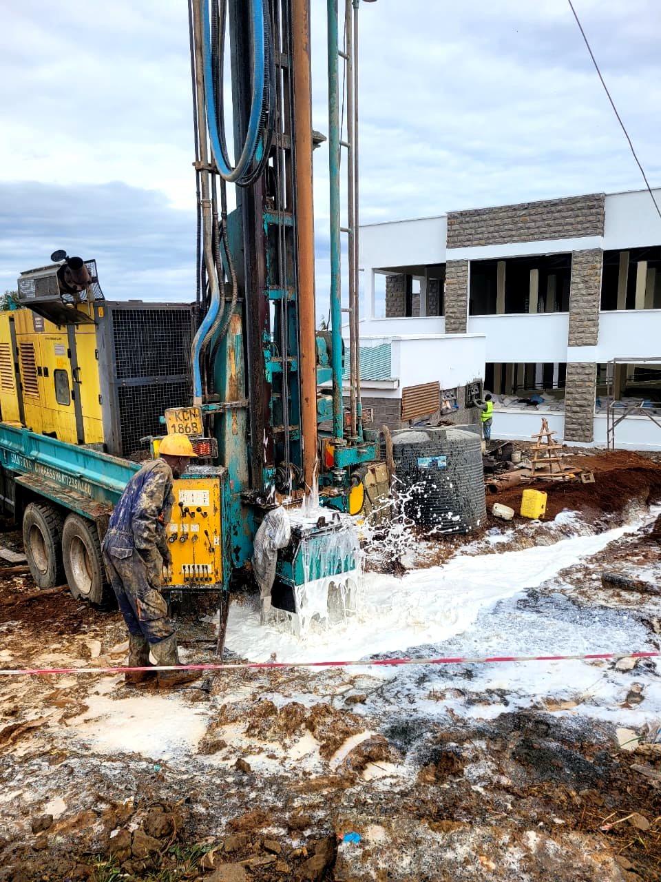 Borehole drilling in action